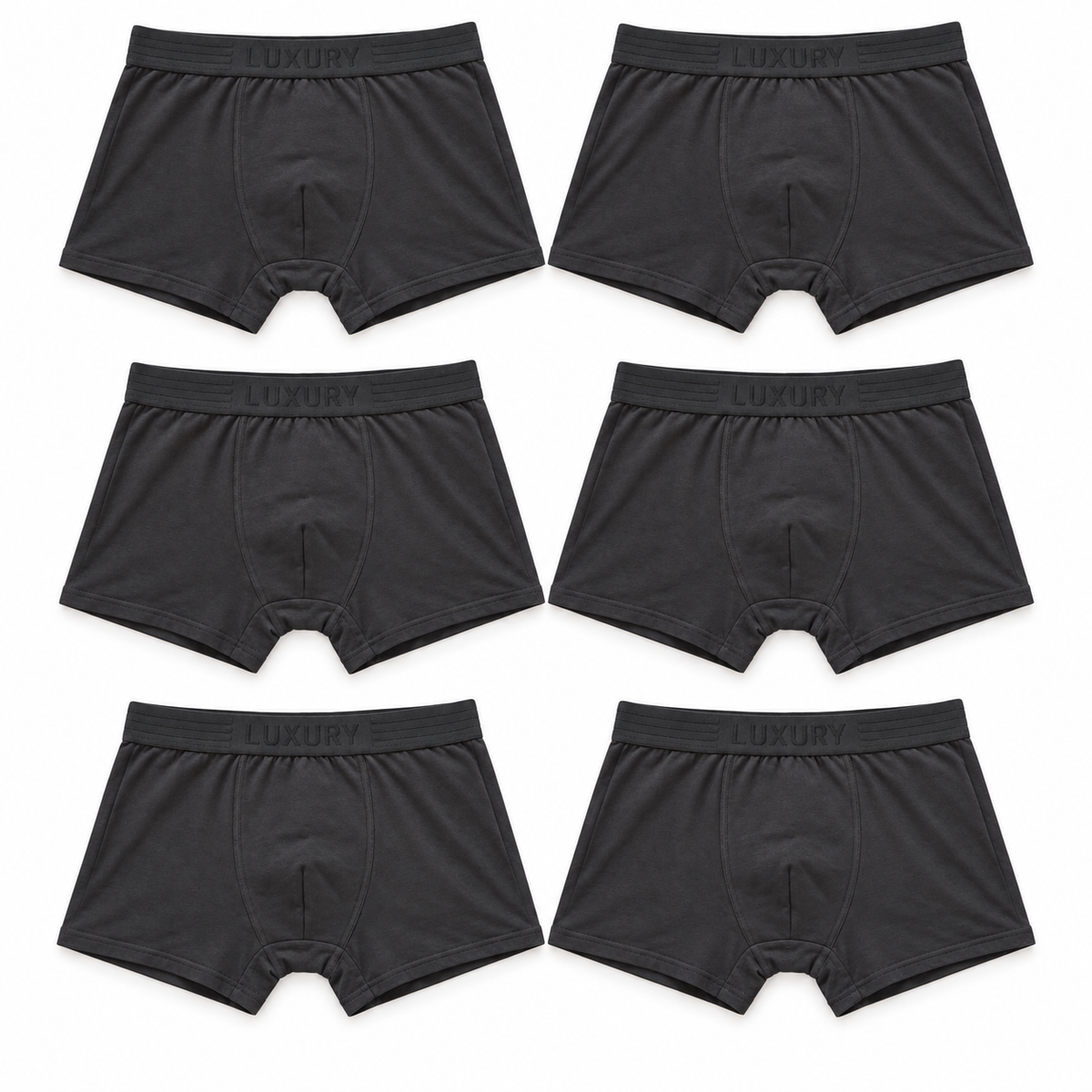 Men’s Black Boxer Trunks – 6 Pack – Small – £10