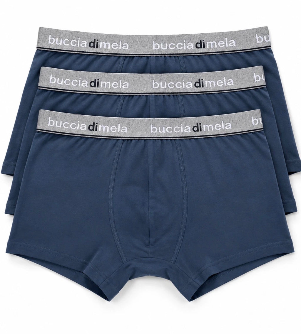 Buccia di Mela Men’s Boxer Shorts – 3 Pack | Navy | Soft Stretch Cotton