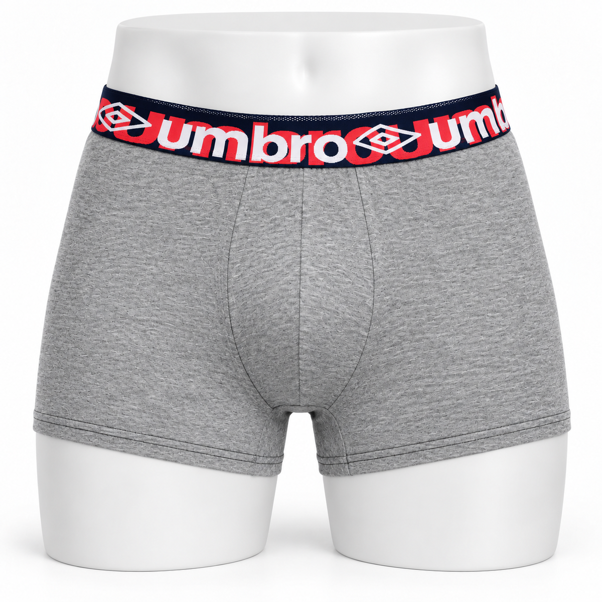 Umbro Mens Boxer Shorts 3 Pack Medium M Grey Marl Trunks Logo Waistband