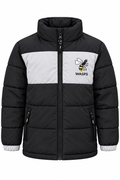 Official Wasps Rugby Kids Padded Jacket – Black/Grey