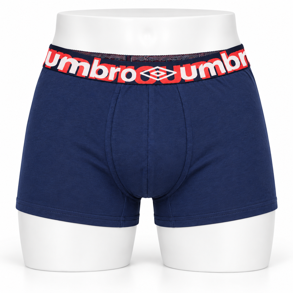Umbro Men’s Navy Boxer Trunks – 3 Pack | Medium