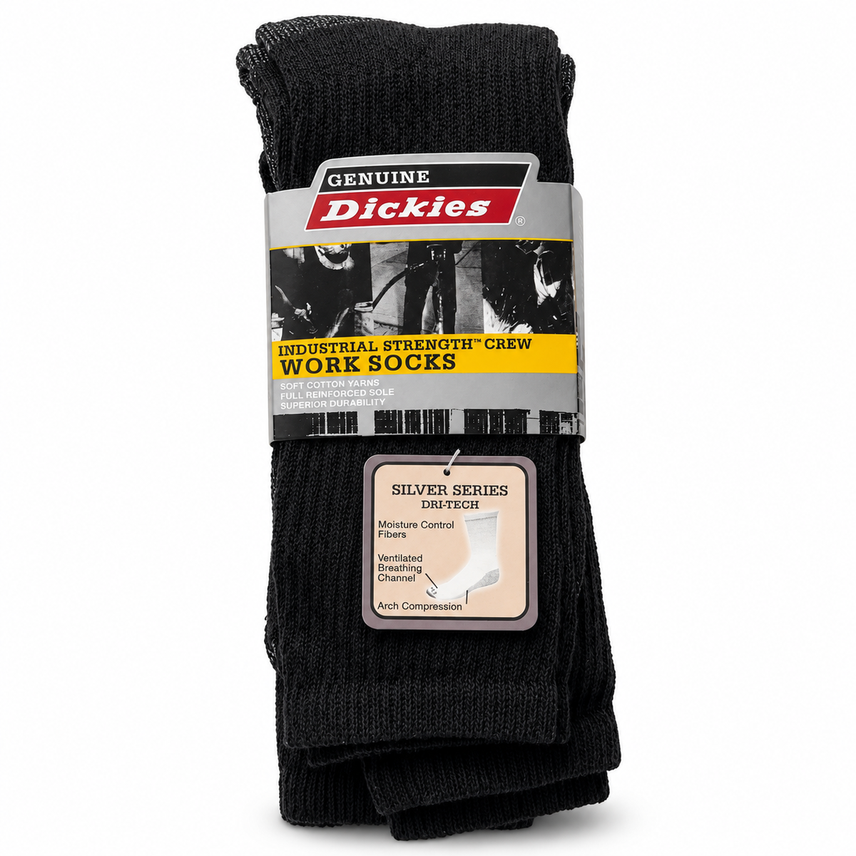 Dickies Industrial Strength Crew Work Socks – 3 Pack – Size 6-12