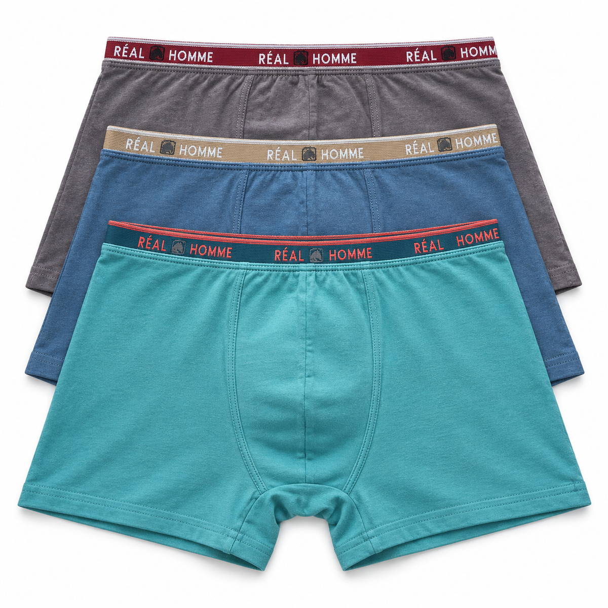 Réal Homme Men’s Boxer Trunks – 3 Pack – Small – £5.99